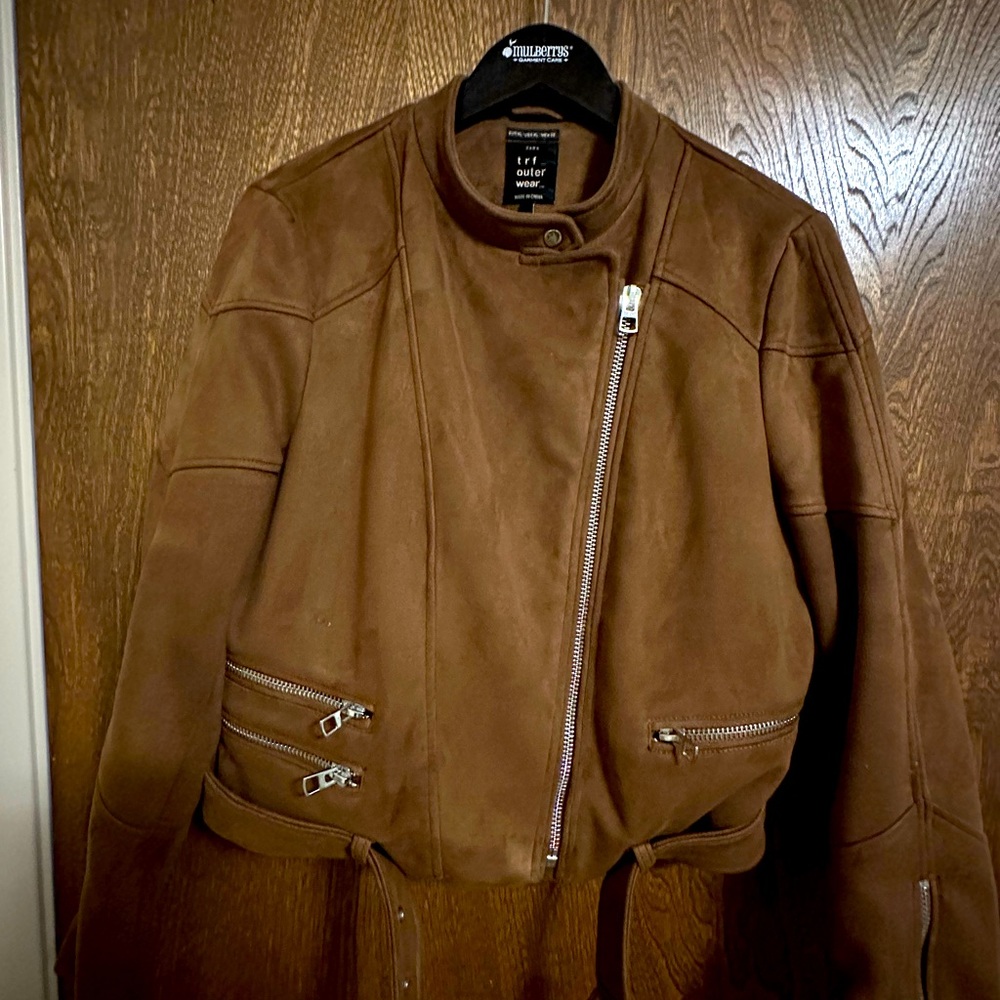 Zara Faux Suede Biker Jacket